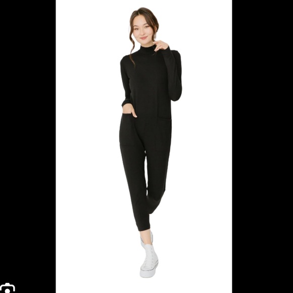 Smash + Tess Pants - Smash & Tess full length jumpsuit long sleeve black Large